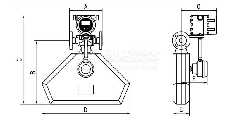 K系列质量流量计安装尺寸图